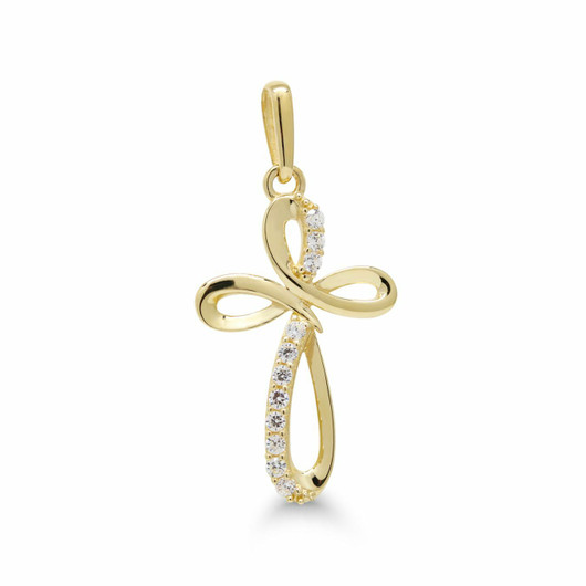 Korutuote Oy- Riipus, risti. Keltakultaa