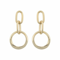 Snö of Sweden- Blanche Round Pendant Earring Gold