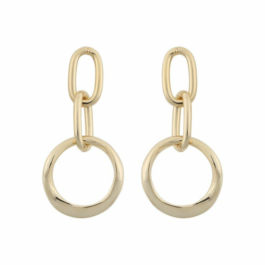 Snö of Sweden- Blanche Round Pendant Earring Gold