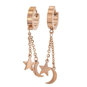 Silver Bar- Tähti&kuu, teräskorvakorut. 