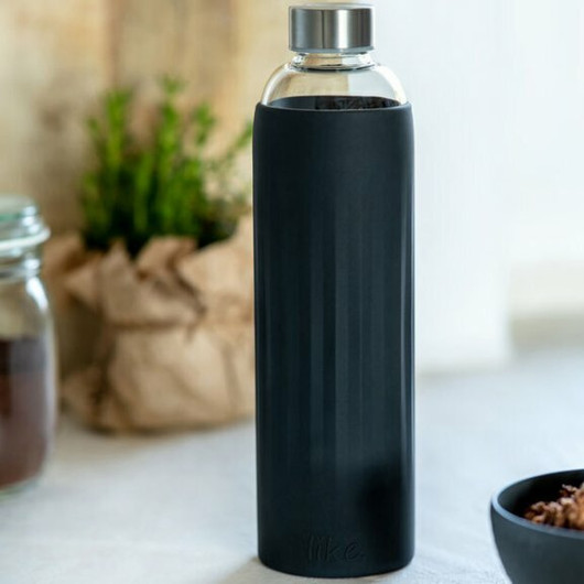 Villeroy&Boch- ToGo & ToStay -lasinen juomapullo, musta, 1 L