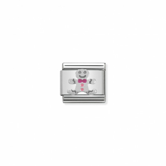 Nomination Italy- Classic, Gingerbread Man Charm. Silver 
