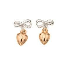 Silver Bar- Kultasydän, hopeakorvakorut 
