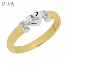 D I A - Sydän Timanttisormus, keltakulta