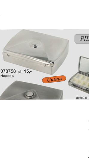 Pillerirasia- Hopeoitu rasia