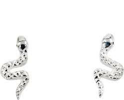 Silver Bar- Käärme, hopeakorvakorut