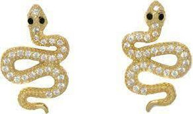 Silver Bar- Käärme, hopeakorvakorut. Kullattu