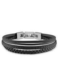 GUESS- Miesten, rannekoru. Nahka/Teräs