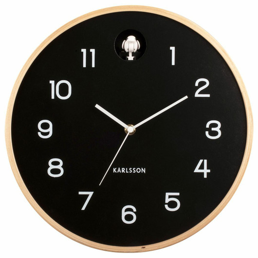 Karlsson- Seinäkello. Natural Cuckoo Birch