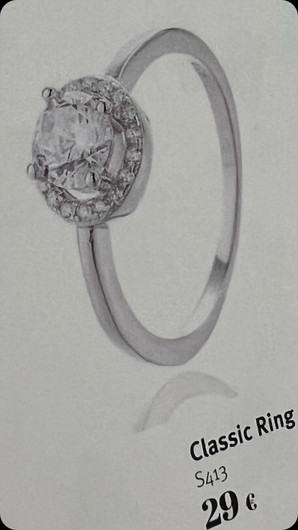 Classic silver- Sormus, hopea. USEITA KOKOJA!