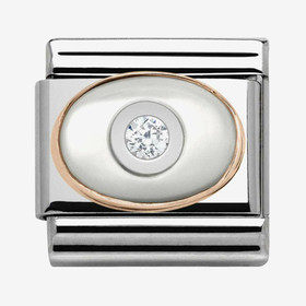 Nomination Italy- Classic, Rose Gold White Pearl Charm 