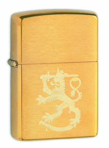 Zippo- Suomi Leijona harjattu messinki, sytytin