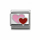 Nomination Italy- Silvershine Double Heart, classic. 