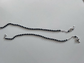 Nilkkaketju- Delfiini, musta onyx