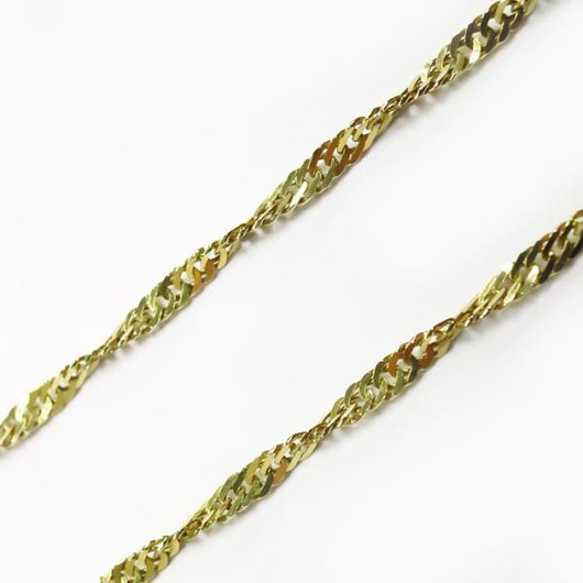 PWP- Kultainen nilkkaketju, singapore 25/23cm