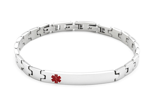Silver Bar- Diabetesranne 21 cm, teräsrannekoru
