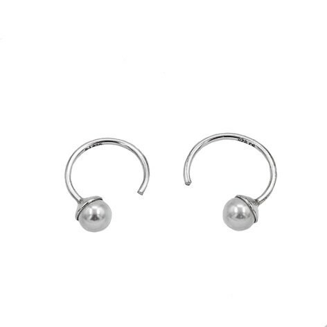 Silver Bar- Helmikierre, hopeakorvakorut 