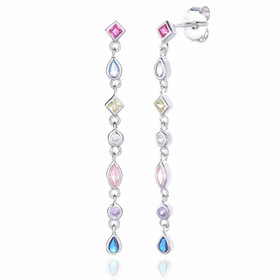 Classic silver- Line of Stones, hopeakorvakorut