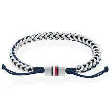 Tommy Hilfiger- Rannekoru, logolla. Braided metal
