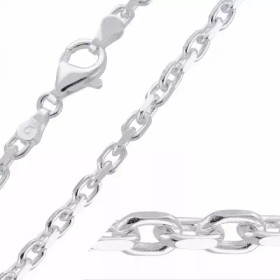 Korutuote Oy- Rannekoru ankkuriketju laatalla, hopea 17+3cm. 