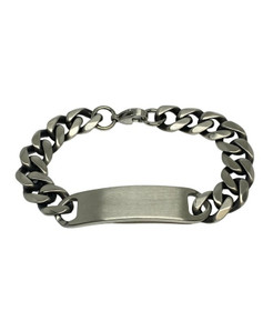 Silver Bar- Panssarilaatta 20,5 cm, teräsrannekoru. Matta