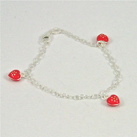  Ranneketju sydämillä, emalointi -rannekoru, hopea