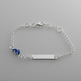 Lasten laattaranneketju emaloidulla autolla -rannekoru, hopea