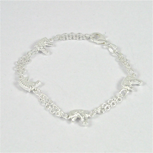 Hepparanneketju -rannekoru, hopea 17cm