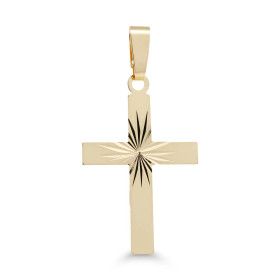 Korutuote Oy- Riipus, risti. Keltakultaa