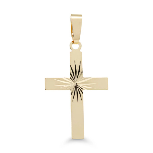 Korutuote Oy- Riipus, risti. Keltakultaa