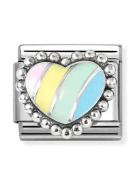 Nomination Italy- Rainbow Heart, classic. 