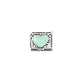 Nomination Italy- Pastel Green Heart, classic. 