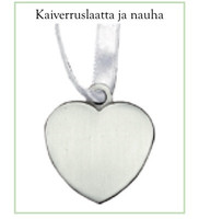 Kaiverruslaatta ja nauha, sydän