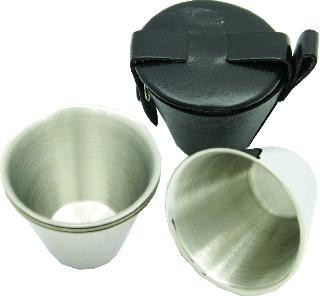 Teräskuppi 4kpl nahkakotelossa