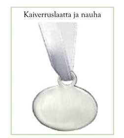 Kaiverruslaatta ja nauha, pyöreä