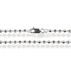Korutuote Oy- Hopeaketju 45cm Beads Diamond Cut, palloketju