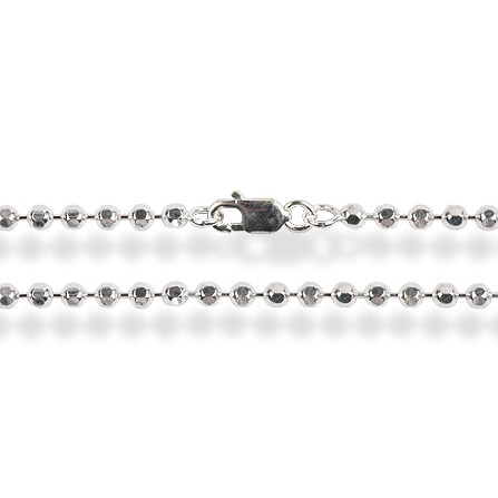Korutuote Oy- Hopeaketju 45cm Beads Diamond Cut, palloketju