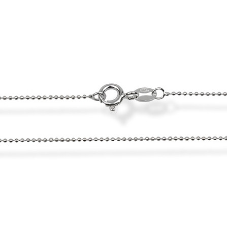 Korutuote Oy- Hopeaketju, hopea rodinoitu. 38cm. Beads Diamond Cut, palloketju