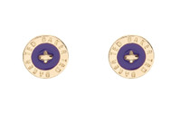 Ted Baker- Kulta ja Violetti Tempany Amel Logo Button Stud Korvakorut