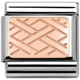 Nomination Italy- Classic Rose Gold, Weave Pattern Charm