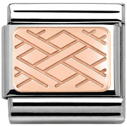 Nomination Italy- Classic Rose Gold, Weave Pattern Charm