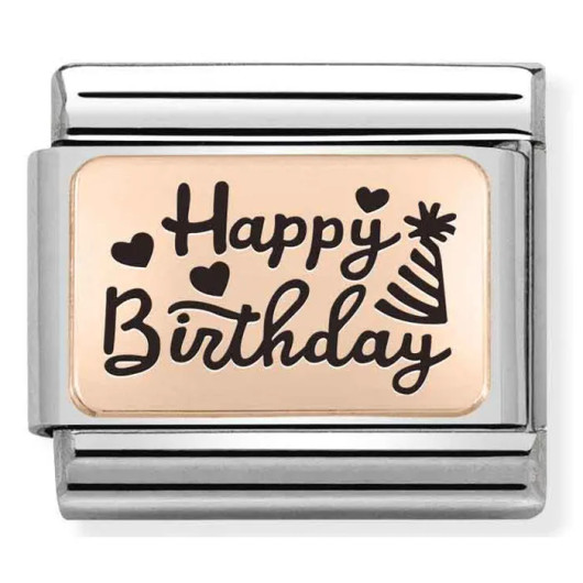 Nomination Italy- Classic, Rose Gold, Happy Birdthday
