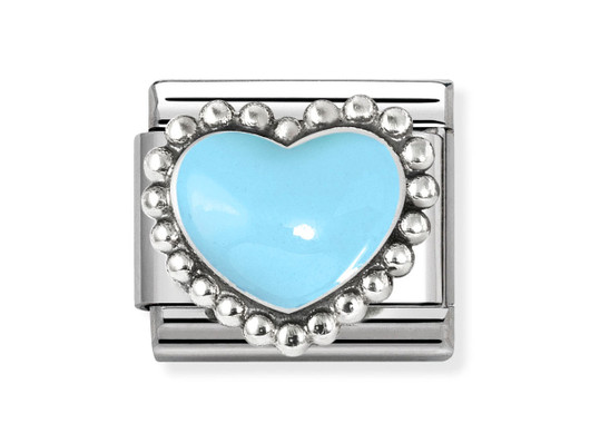Nomination Italy- Pastel Blue Heart, classic. 