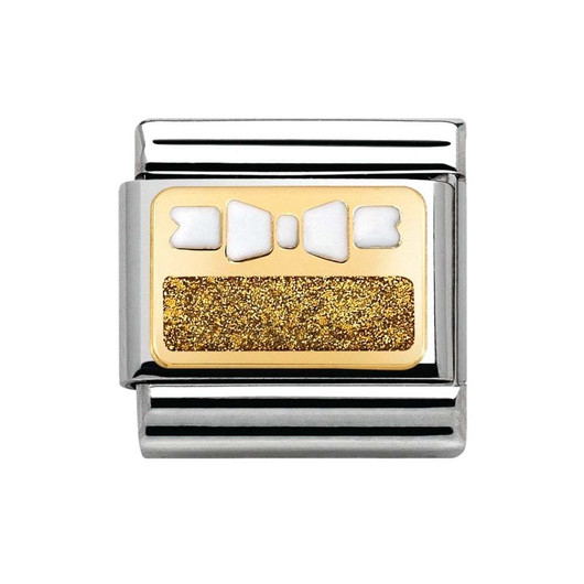 Nomination Italy- Bow rusetti glitteri, kulta. USEITA VÄREJÄ!