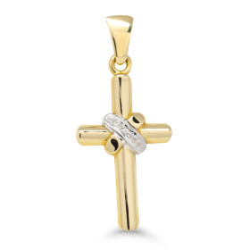 Korutuote Oy- Riipus, risti. Keltakultaa