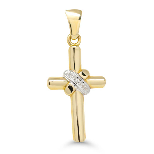 Korutuote Oy- Riipus, risti. Keltakultaa