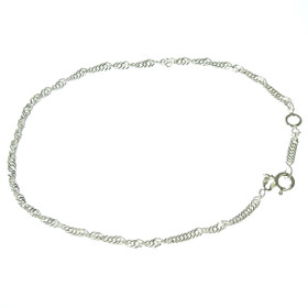  Korutuonti- Singaporenilkkaketju. Nilkkakoru, hopea