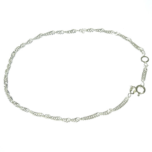  Korutuonti- Singaporenilkkaketju. Nilkkakoru, hopea