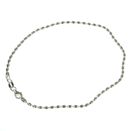  Korutuonti- Oliivinilkkaketju. Nilkkakoru, hopea