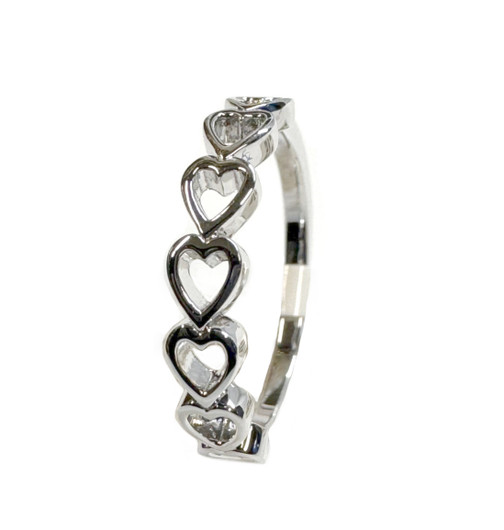 Bosie- Sydän sormus, hopea. Rodinoitu 